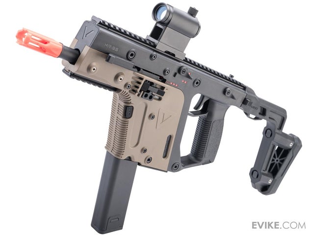 Evike FN Herstal Licensed P90 AEG Airsoft Gun - Metal Gearbox With Built-in Red Dot Sight Black